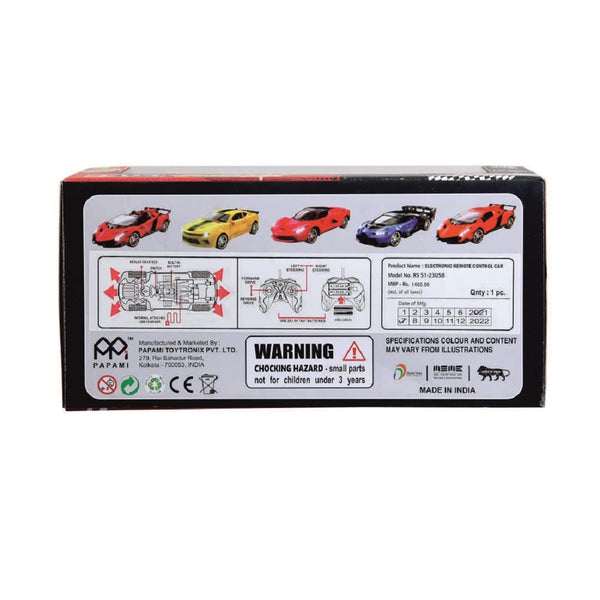 High-Speed RC Racing Car with Rechargeable Battery | Electric Remote Control Toy with LED Lights | Blue.