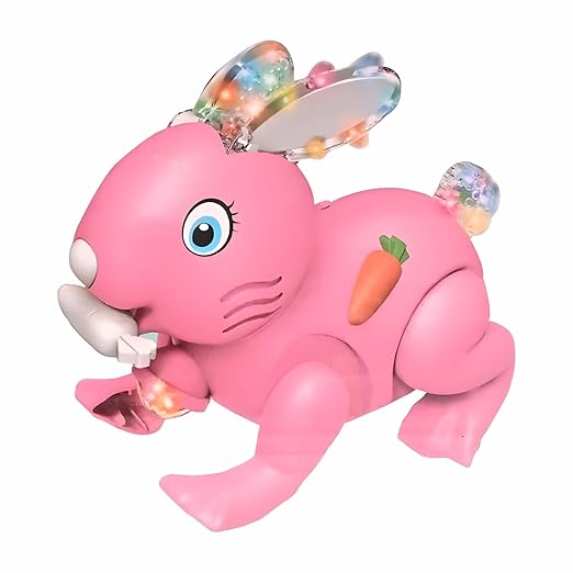 Rabbit for Kids with 3D Flashing Lights, Music, 360-degree Dance Moves, Educational Toy, Battery Operated, Ages 1+ - Multicolor| Jumping Rabbit