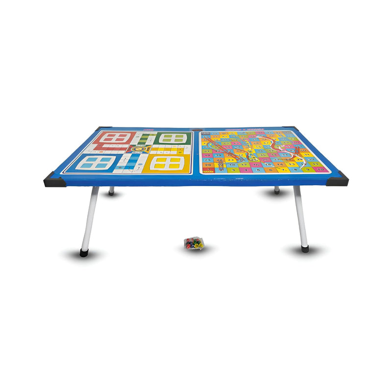 Foldable Bed Study Table with Built-in Ludo & Snakes and Ladders | Kids Learning & Gaming Desk.