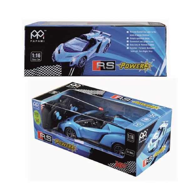 High-Speed RC Racing Car with Rechargeable Battery | Electric Remote Control Toy with LED Lights | Blue.