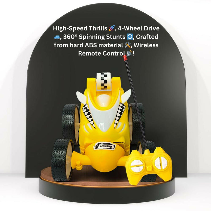 Rechargeable Mini RC Stunt Car | 360° Rotating 4WD Remote Control Car | USB Charging (Multi Color)