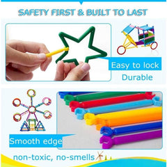 200+ Piece Smart Stick Building Blocks for Kids | Unbreakable Interlocking Toys | Educational Construction Set.