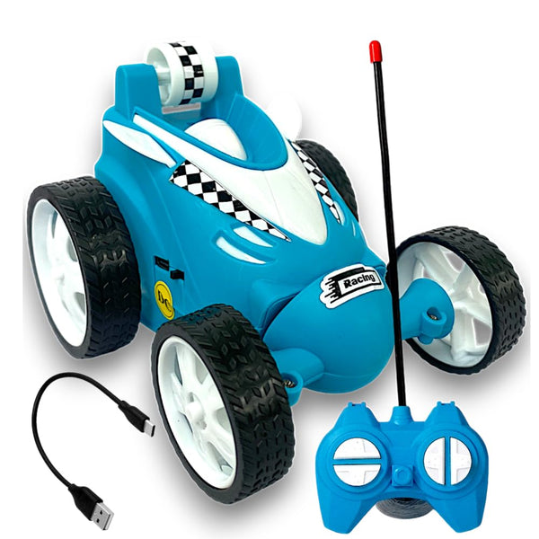Rechargeable Mini RC Stunt Car | 360° Rotating 4WD Remote Control Car | USB Charging (Multi Color).