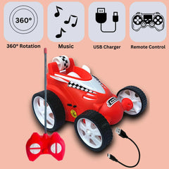 Rechargeable Mini RC Stunt Car | 360° Rotating 4WD Remote Control Car | USB Charging (Multi Color).