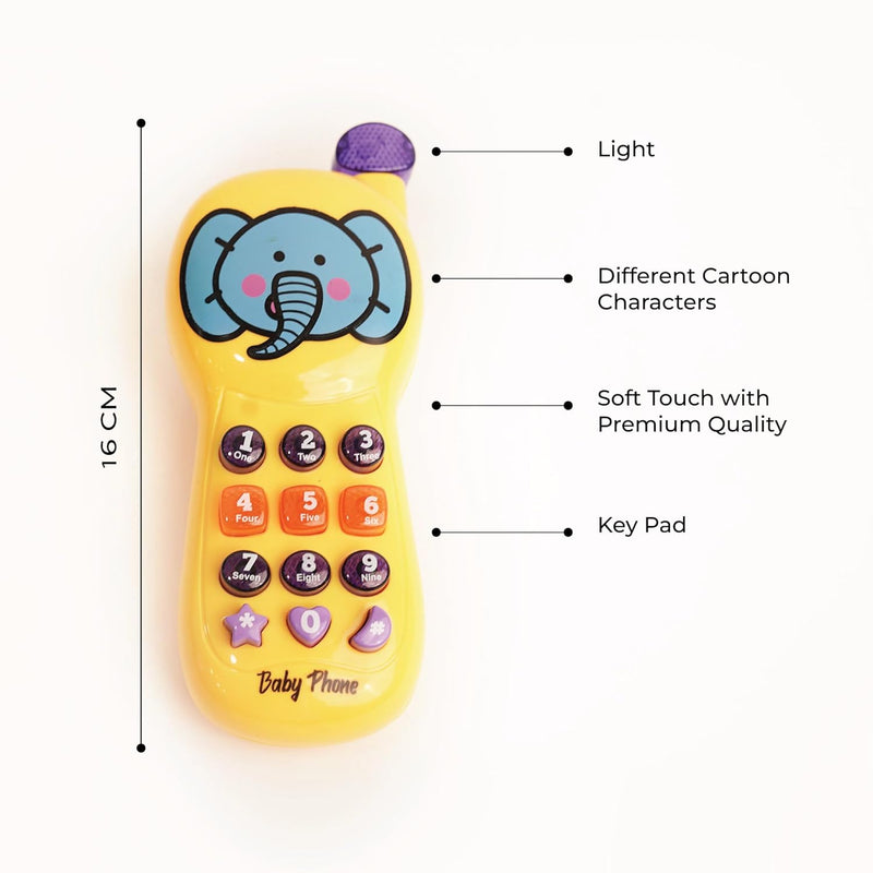 Kids Musical Toy Phone with Lights & Sounds | Pretend Play Cellphone for Boys & Girls | Color Varies.