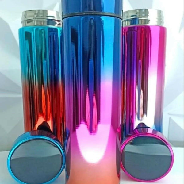 Rainbow Metallic Insulated Water Bottle | Stainless Steel Temperature-Controlled Flask | 500ml.