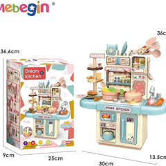 Kids Plastic Kitchen Pretend Play Set | Mini Cooking Toy Set with Utensils | Fun Birthday Gift.