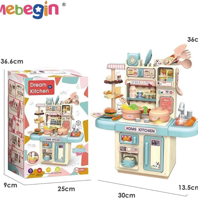 Kids Plastic Kitchen Pretend Play Set | Mini Cooking Toy Set with Utensils | Fun Birthday Gift.