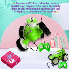 Rechargeable Mini RC Stunt Car | 360° Rotating 4WD Remote Control Car | USB Charging (Multi Color).