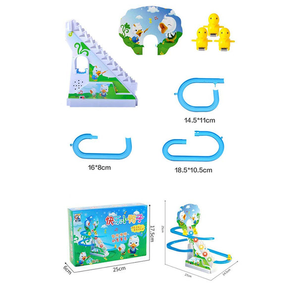 Cartoon Animal Climbing Stairs Toy | Musical Slide & Rail Car Track with Flashing Lights | Electronic Toy.