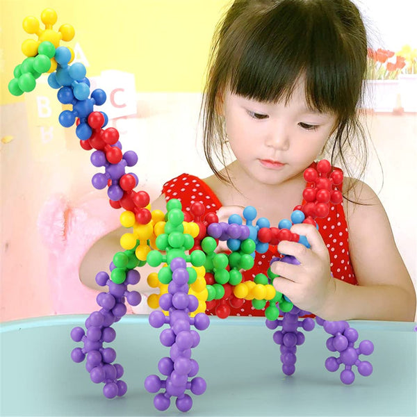 100-Piece Star Links Building Blocks | Interlocking Snowflake Discs | Educational Construction Toy.
