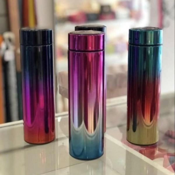 Rainbow Metallic Insulated Water Bottle | Stainless Steel Temperature-Controlled Flask | 500ml.