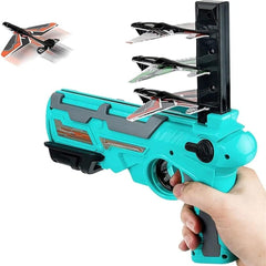 Airplane Launcher Gun Toy with Foam Gliders | Safe & Fun Outdoor Flying Toy for Kids | Shooting Game.