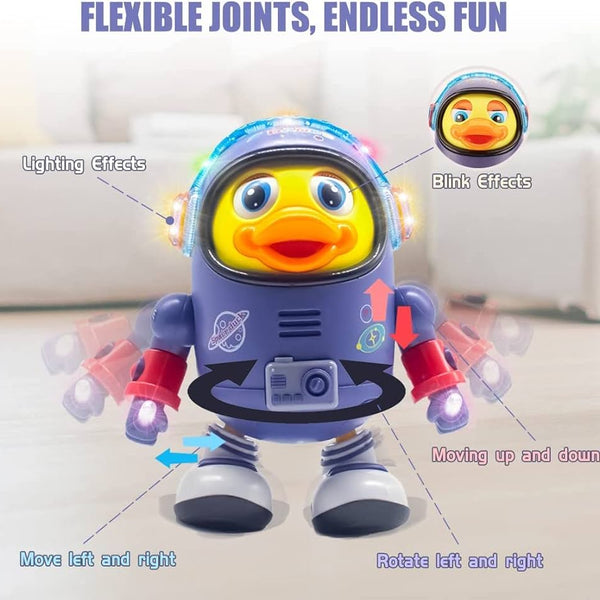 Dancing Space Duck Toy – Musical Light-Up Toy for Kids, Toddlers, Boys & Girls – Dancing Duck with Sounds & Lights – Interactive Gift for Ages 1+