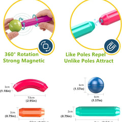 Magnetic Sticks & Balls Building Set | Educational Stacking & Construction Toy | STEM Magnet Blocks.