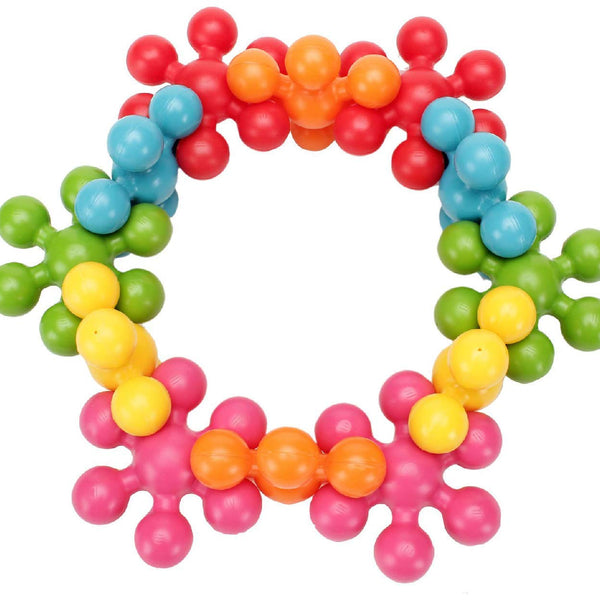 100-Piece Star Links Building Blocks | Interlocking Snowflake Discs | Educational Construction Toy.