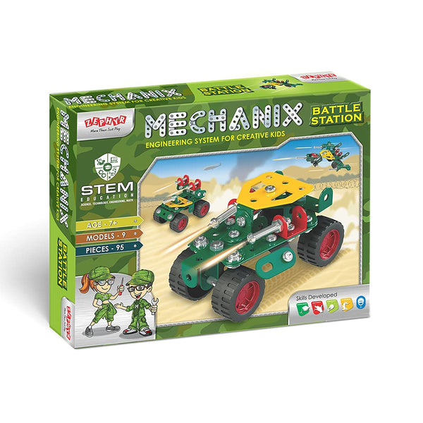 War-Themed STEM Building Blocks Set | Educational Construction Toy for Kids Ages 7+ | Army Station.