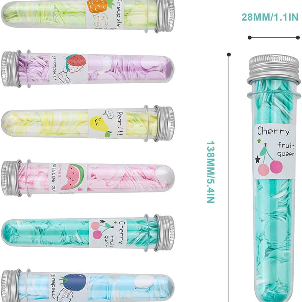 Flavored Paper Soap Sheets in Test Tubes (6-Pack) | Portable Hand Soap for Travel & Kids | On-the-Go Hygiene.