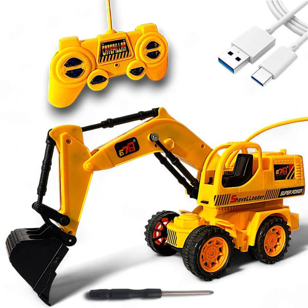 Full-Function RC JCB Excavator Toy | Remote Control Construction Truck with Lights & Sounds | Crawler Vehicle.