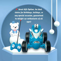 Rechargeable Mini RC Stunt Car | 360° Rotating 4WD Remote Control Car | USB Charging (Multi Color).
