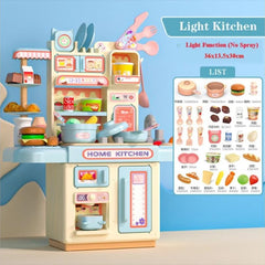 Kids Plastic Kitchen Pretend Play Set | Mini Cooking Toy Set with Utensils | Fun Birthday Gift.