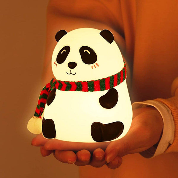 Silicone Panda Touch Night Lamp for Kids | 7-Color Changing USB Rechargeable Light | Gesture Control.