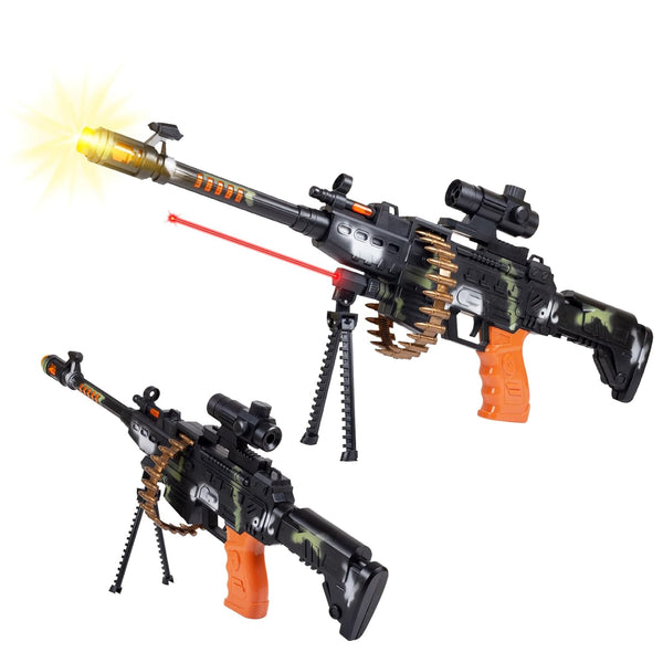 Zone Light & Sound Machine Gun Toy | Kids' Battle Play Blaster with Darts.