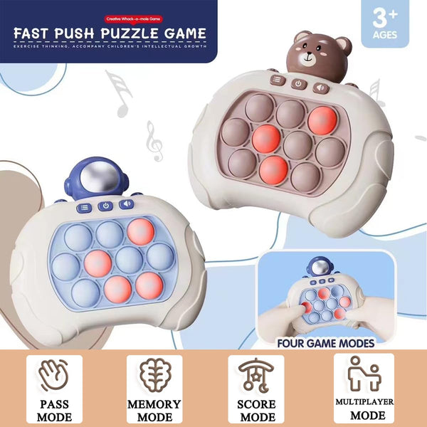 Quick Push Bubble Fidget Game (Any Shape) | Handheld Electronic Pop Game for Stress Relief | Speed Push Toy.