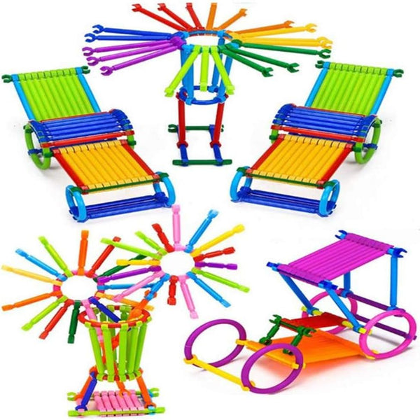 200+ Piece Smart Stick Building Blocks for Kids | Unbreakable Interlocking Toys | Educational Construction Set.