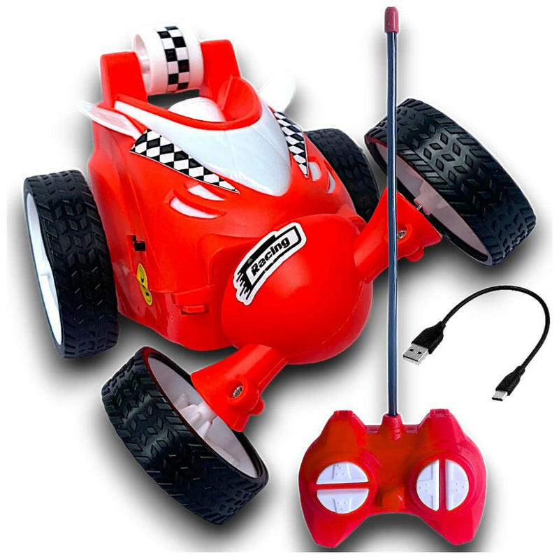 Rechargeable Mini RC Stunt Car | 360° Rotating 4WD Remote Control Car | USB Charging (Multi Color).