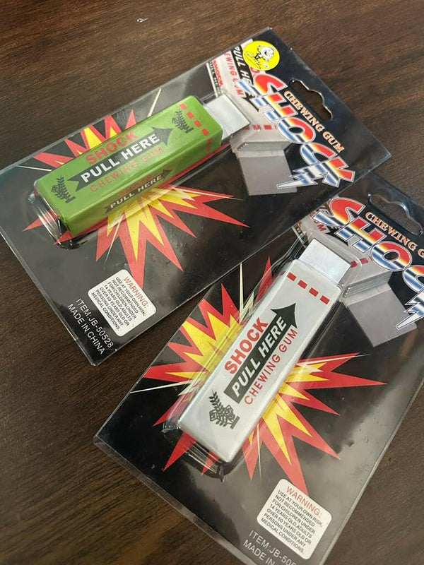 Electric Shock Chewing Gum Prank Toy (2-Pack) | Funny Gag Joke for Friends & Family | Harmless Practical Joke.