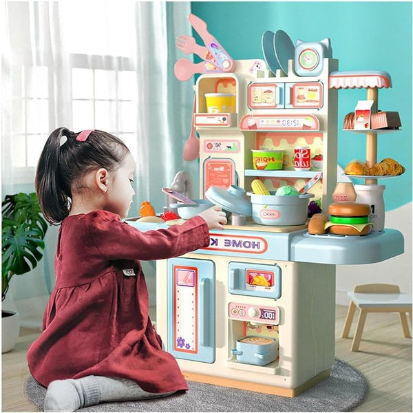 Kids Plastic Kitchen Pretend Play Set | Mini Cooking Toy Set with Utensils | Fun Birthday Gift.