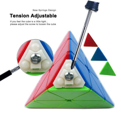 Pyraminx Triangle Speed Cube Puzzle Toy | Stickerless Magic Pyramid Cube for Kids & Adults.