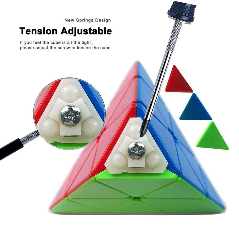 Pyraminx Triangle Speed Cube Puzzle Toy | Stickerless Magic Pyramid Cube for Kids & Adults.