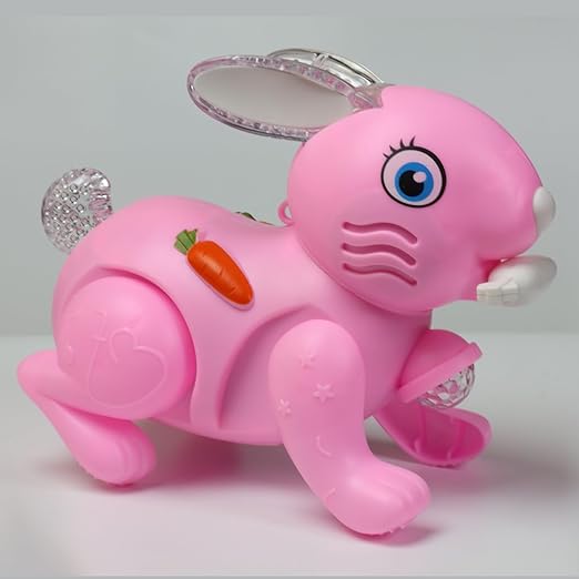 Rabbit for Kids with 3D Flashing Lights, Music, 360-degree Dance Moves, Educational Toy, Battery Operated, Ages 1+ - Multicolor| Jumping Rabbit