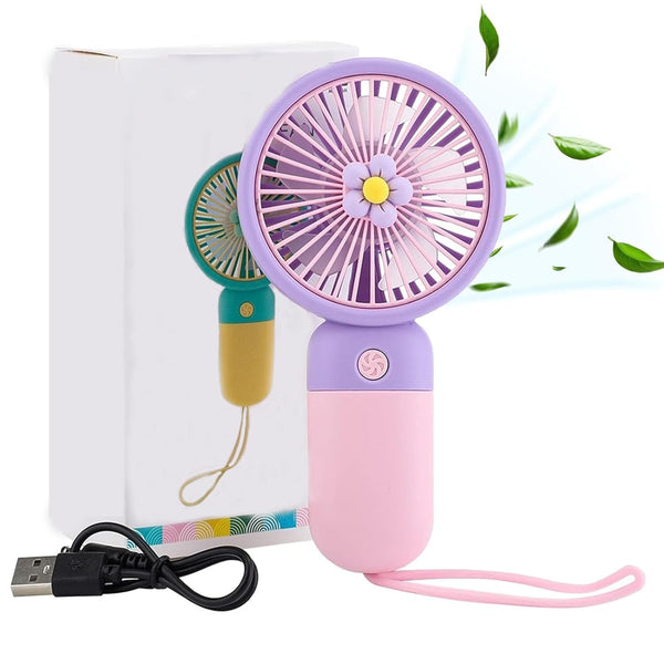 Portable Rechargeable Mini Hand Fan | Lightweight Handheld Fan with Low Noise | Indoor & Outdoor Use.