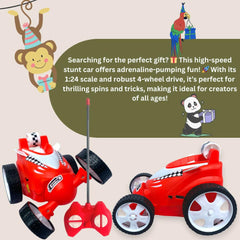 Rechargeable Mini RC Stunt Car | 360° Rotating 4WD Remote Control Car | USB Charging (Multi Color).