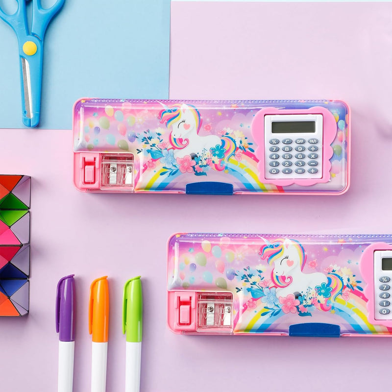 Multifunctional Pencil Box for Boys | Pencil Case with Built-in Calculator & Sharpener | Cool School Supplies.
