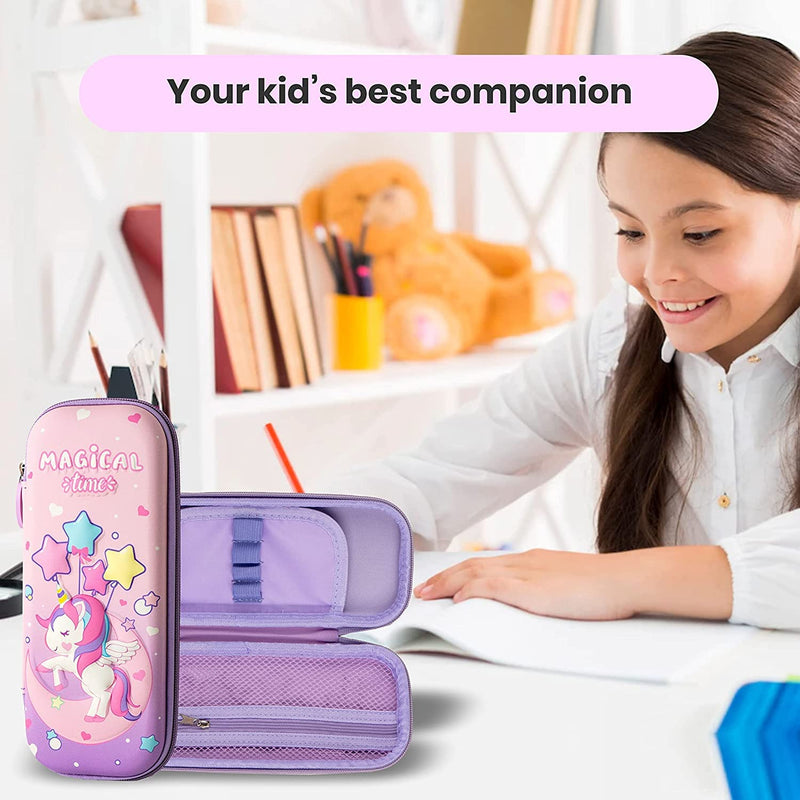 3D EVA Pencil Case for Girls | Large Capacity Stationery Box & Organizer | Multi Theme & Color.