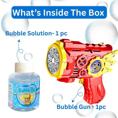 Automatic Bubble Gun Machine for Kids | Light-Up Bubble Blower with 100ml Solution | Outdoor Toy.