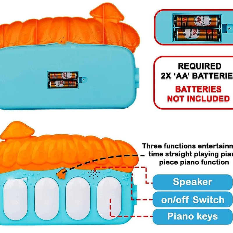 3-in-1 Baby Play Gym Mat & Piano Rack | Kick & Play Musical Activity Center with Rattles | for Newborns (0-18 Months).