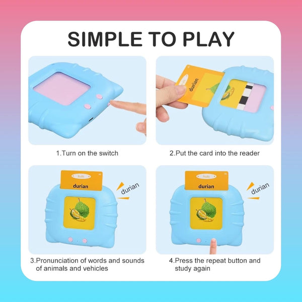 Talking Educational Flash Cards Toy for Toddlers | 112 Double-Sided Cards & 224 Sight Words | Interactive Learning.