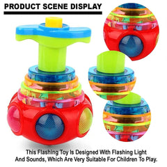 Musical Light-Up Spinning Top Toy | LED Flashing Laser & Music Gyro for Kids | Pack of 1.