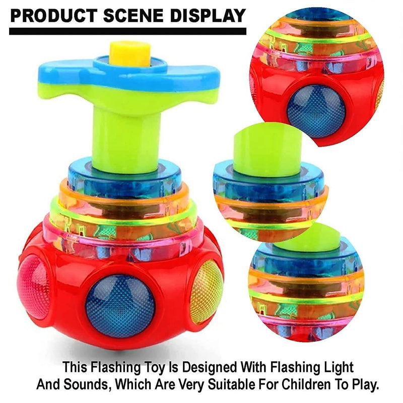 Musical Light-Up Spinning Top Toy | LED Flashing Laser & Music Gyro for Kids | Pack of 1.