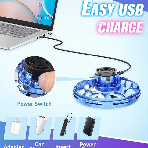 UFO Flying Spinner & Fingertip Gyro | Decompression Fidget Toy for Kids & Adults | Multicolor.