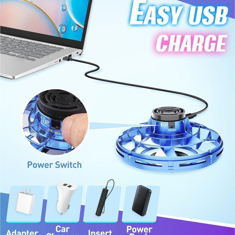 UFO Flying Spinner & Fingertip Gyro | Decompression Fidget Toy for Kids & Adults | Multicolor.