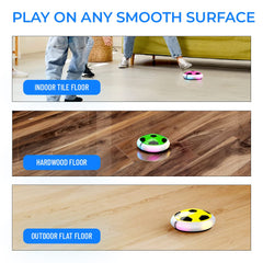 Rechargeable Hover Football with LED Lights | Indoor Floating Air Soccer Ball for Kids | USB Charging.