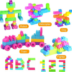 200+ Piece DIY Building Blocks Set with 24 Wheels | Educational Puzzle & Construction Toy for Kids.
