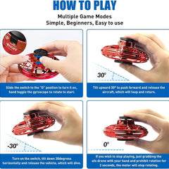 UFO Flying Spinner & Fingertip Gyro | Decompression Fidget Toy for Kids & Adults | Multicolor.