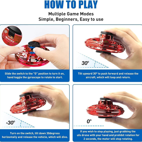 UFO Flying Spinner & Fingertip Gyro | Decompression Fidget Toy for Kids & Adults | Multicolor.